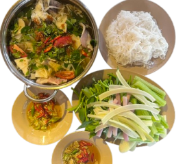 Lẩu măng chua lá giang